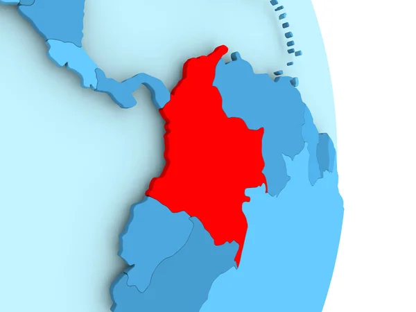 Térkép-Kolumbia-piros — Stock Fotó