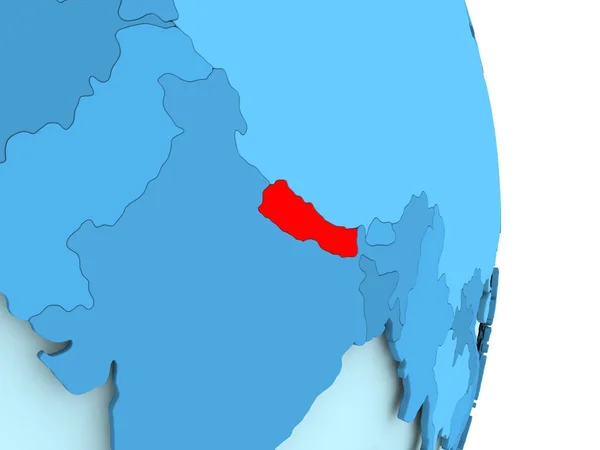 Mapa z Nepalu w kolorze czerwonym — Zdjęcie stockowe