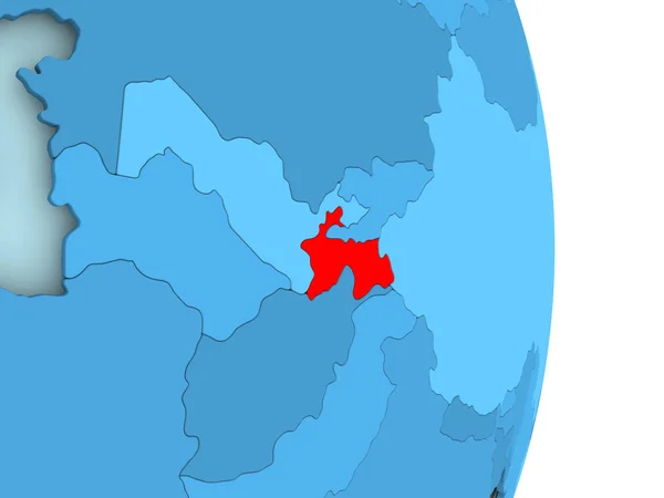 Mapa de Tajiquistão em vermelho — Fotografia de Stock