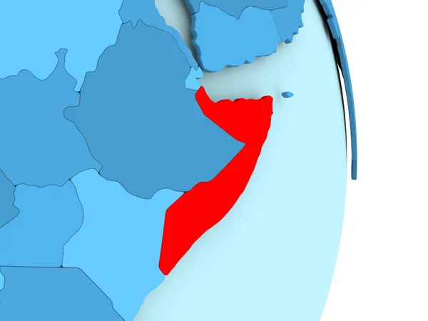 红色的索马里地图 — 图库照片