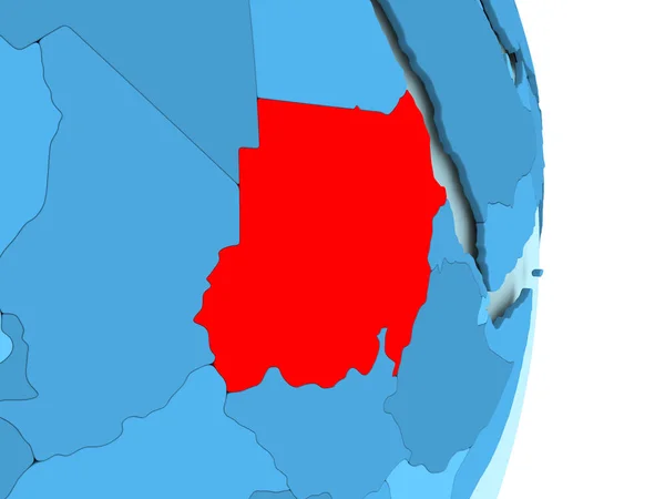 Karte von Sudan in rot — Stockfoto