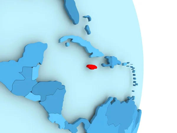 Karte von Jamaica in rot — Stockfoto