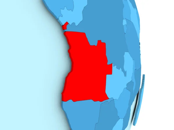 Mapa Angoly v červené barvě — Stock fotografie