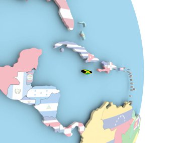 Jamaika dünya üzerinde bayrak ile