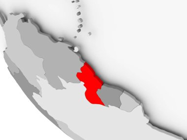 Guyana Haritası kırmızı