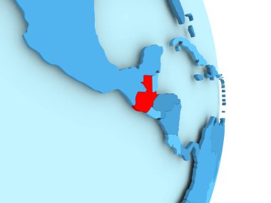 Guatemala Haritası kırmızı