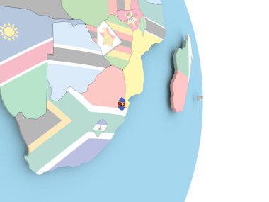 Svaziland dünya üzerinde bayrak ile