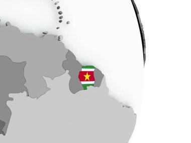 Surinam Haritası bayrak ile