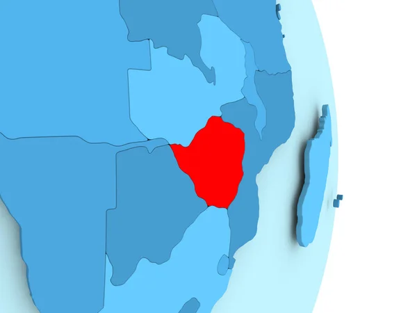Mapa de Zimbabwe en rojo — Foto de Stock