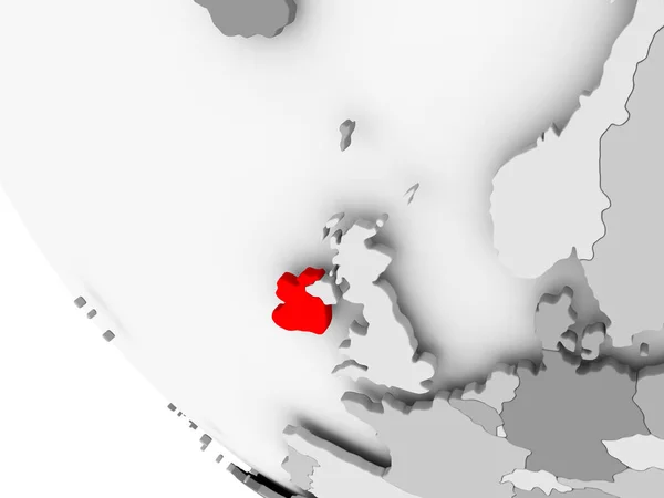 Mapa da Irlanda em vermelho — Fotografia de Stock