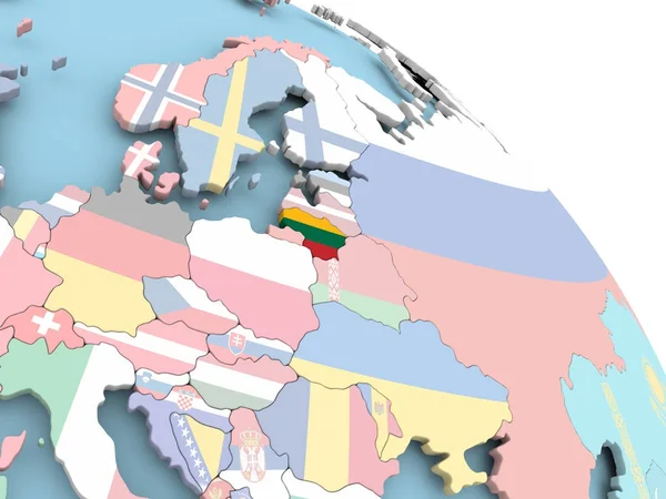 Litvanya bayrağı dünya üzerinde