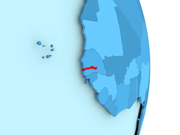 Mappa di Gambia in rosso — Foto Stock