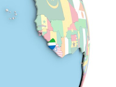 Sierra Leone dünya üzerinde bayrak ile