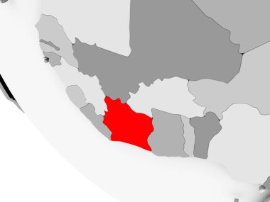 Fildişi Sahili Haritası kırmızı