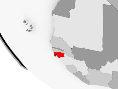 Gine-Bissau Haritası kırmızı