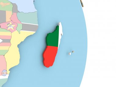 Madagaskar bayrağı dünya üzerinde