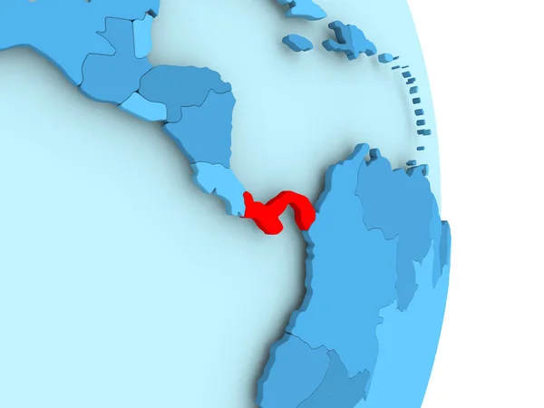 Kaart van Panama in het rood — Stockfoto