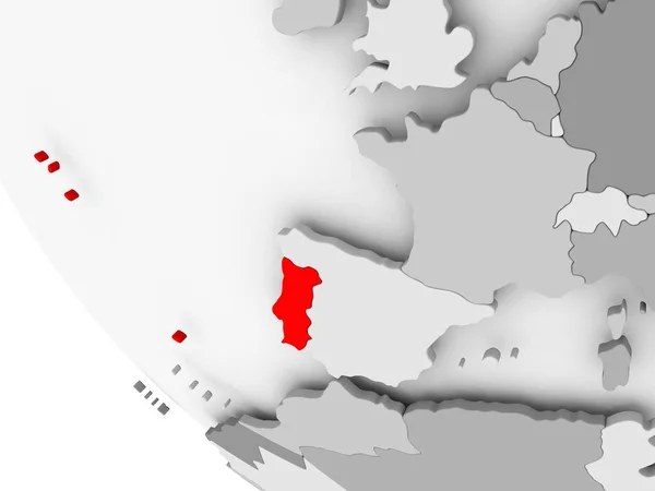 Portekiz Haritası kırmızı — Stok fotoğraf