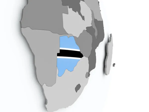 Mapa de Botswana con la bandera —  Fotos de Stock