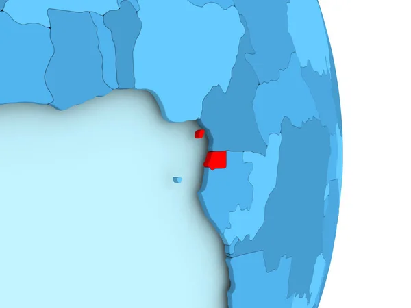 Mapa de Guinea Ecuatorial en rojo — Foto de Stock