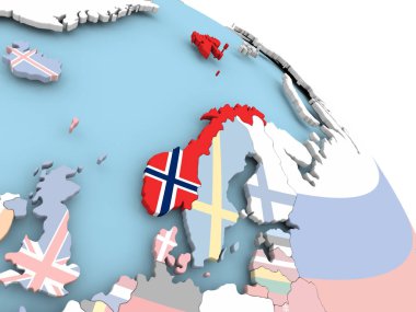 Norveç bayrağı dünya üzerinde