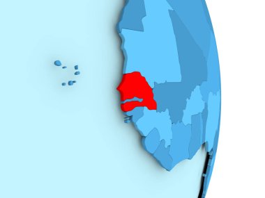 Senegal Haritası kırmızı