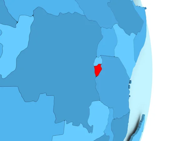 Carte du Burundi en rouge — Photo