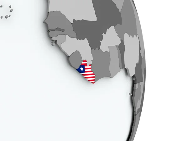 Mapa de Liberia con bandera —  Fotos de Stock