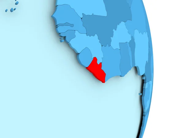 Mapa de Liberia en rojo —  Fotos de Stock