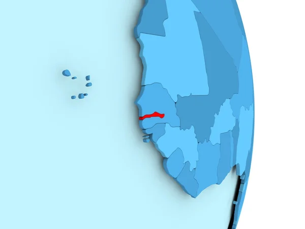 赤のガンビアの地図 — ストック写真