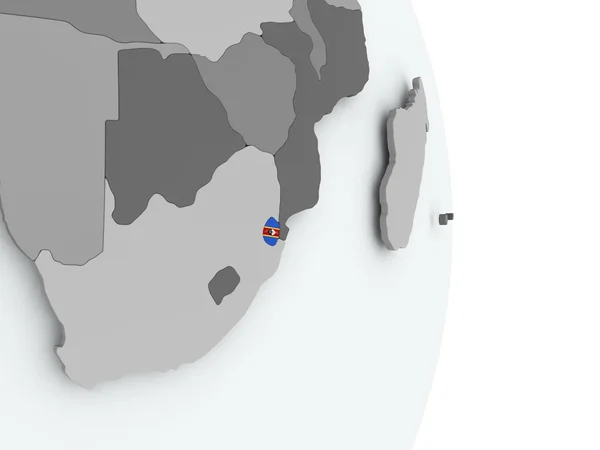 Svaziland Haritası bayrak ile — Stok fotoğraf