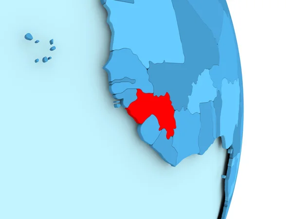 Χάρτης Γουινέας στο κόκκινο — Φωτογραφία Αρχείου