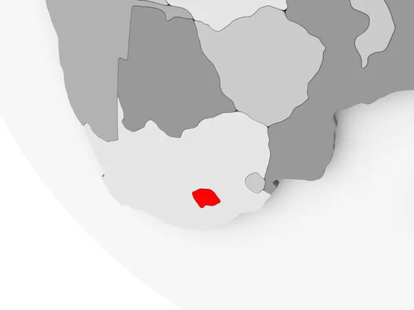 Kaart van Lesotho in het rood — Stockfoto