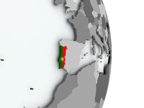 Mapa Portugalska s příznakem — Stock fotografie