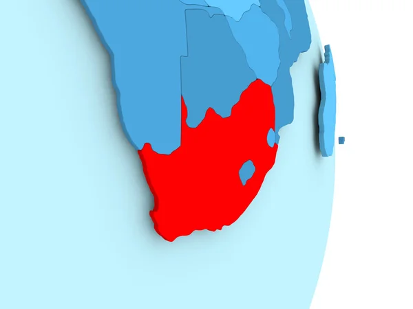Kaart van Zuid-Afrika in het rood — Stockfoto
