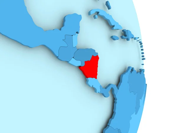 Carte du Nicaragua en rouge — Photo
