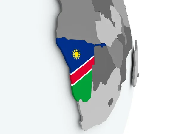 Kaart van Namibië met vlag — Stockfoto