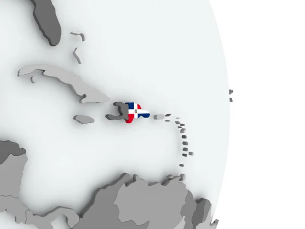 Mapa Dominikánské republiky s vlajkou — Stock fotografie