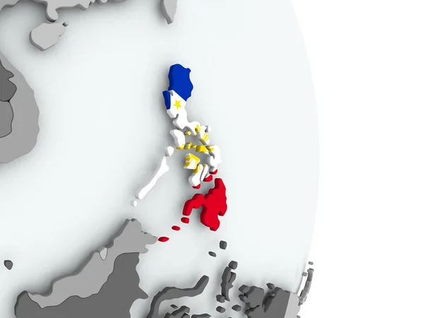 Mapa das Filipinas com bandeira — Fotografia de Stock