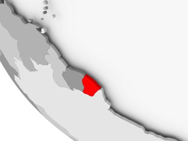 Fransız Guyanası Haritası kırmızı