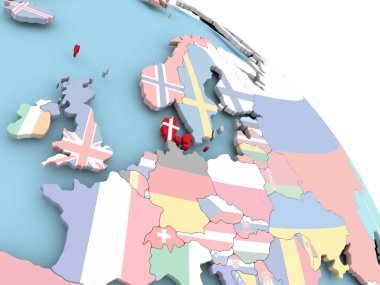 Danimarka bayrağı dünya üzerinde