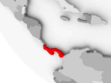 Panama Haritası kırmızı