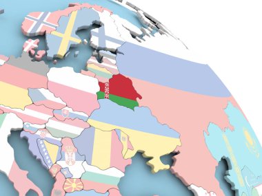 Dünya üzerinde Beyaz Rusya bayrağı