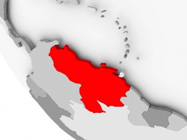 Venezuela Haritası kırmızı