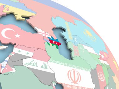 Azerbaycan bayrağı dünya üzerinde