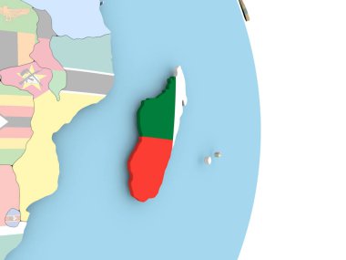 Madagaskar bayrağı dünya üzerinde