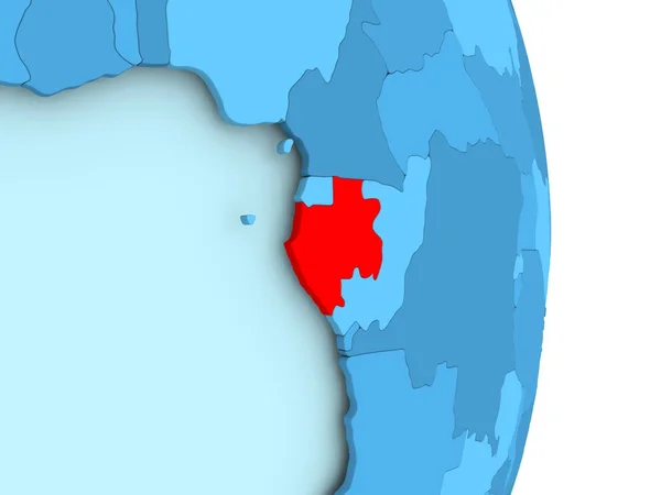 Mapa z Gabonu v červené barvě — Stock fotografie