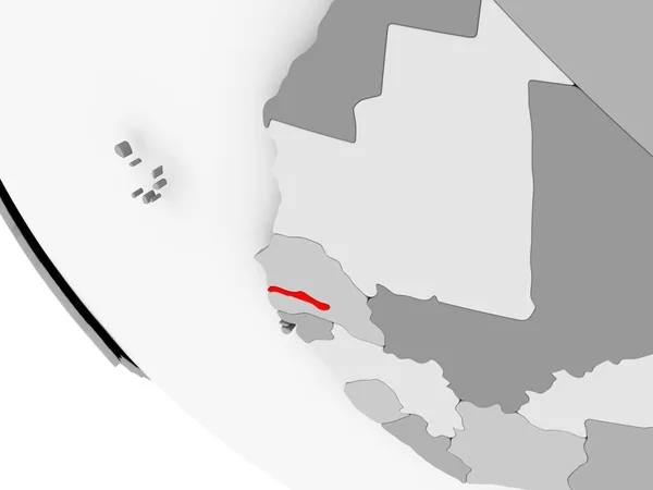 Mapa z Gambie v červené barvě — Stock fotografie
