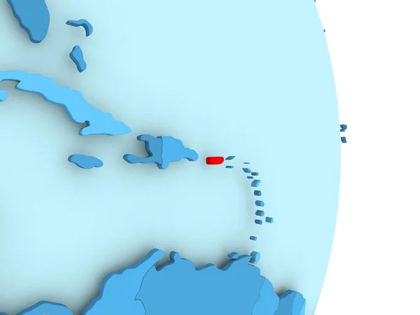 Mapa de Puerto Rico en rojo — Foto de Stock