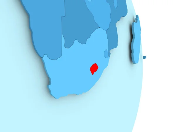 Kaart van Lesotho in het rood — Stockfoto